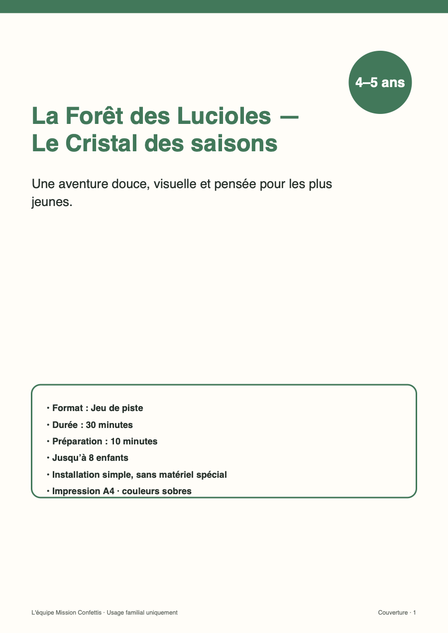 Couverture de La Forêt des Lucioles — Le Cristal des saisons