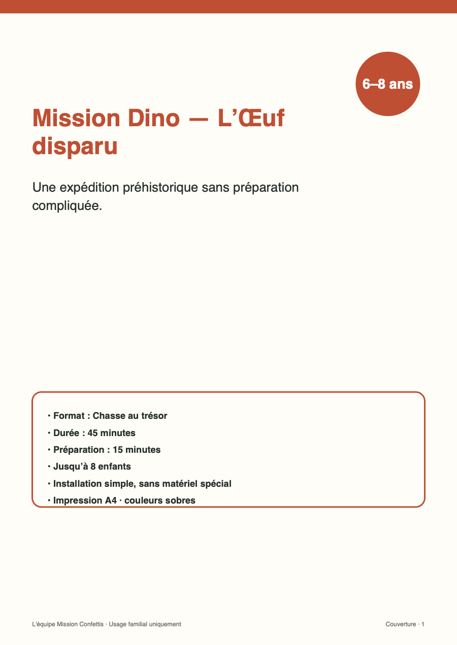 Couverture de Mission Dino — L’Œuf disparu