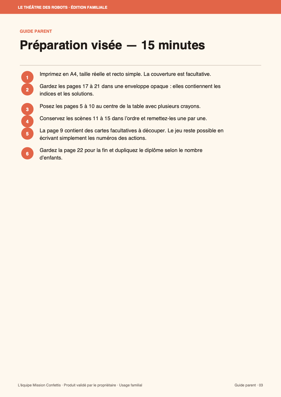 Plan de préparation adulte