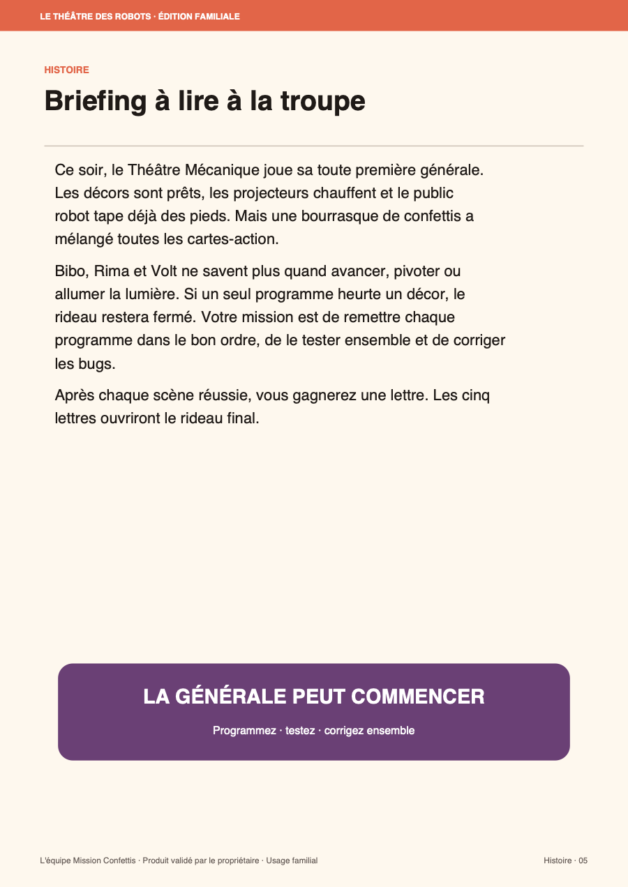Briefing de la Première générale